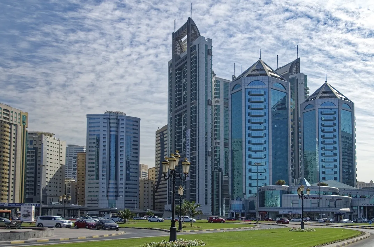 Tall residential towers in central Sharjah